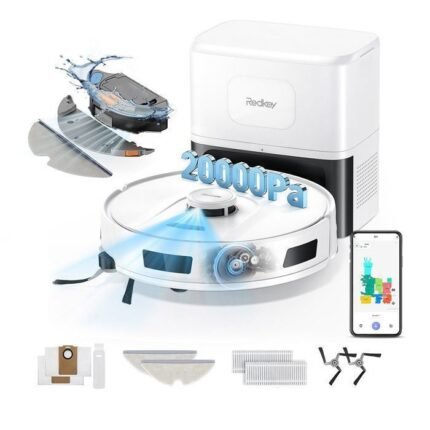 Robot aspirador y friegasuelos 4 en 1, 20 000 Pa - Redkey R11 - 200 min de autonomía, vaciado automático, navegación LiDAR, carga automática y aplicación.