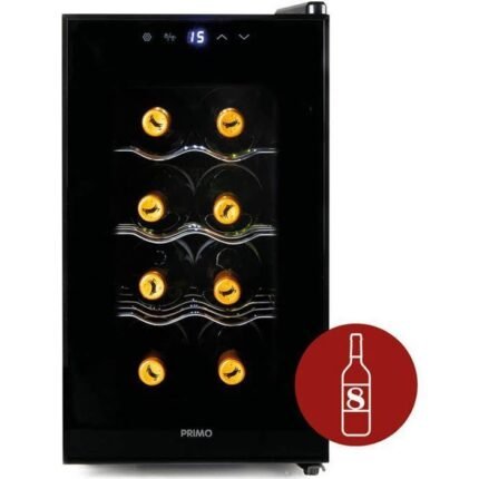 Vinoteca PRIMO PR169WK - Independiente - 8 Botellas - Clase E - Negra