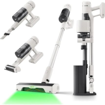 ROBOROCK H60 HUB - Aspiradora vertical inalámbrica con estación de vaciado automático - Batería extraíble 60 min - 115 AW